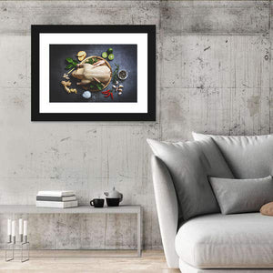 Raw Duck With Herb Spices Wall Art
