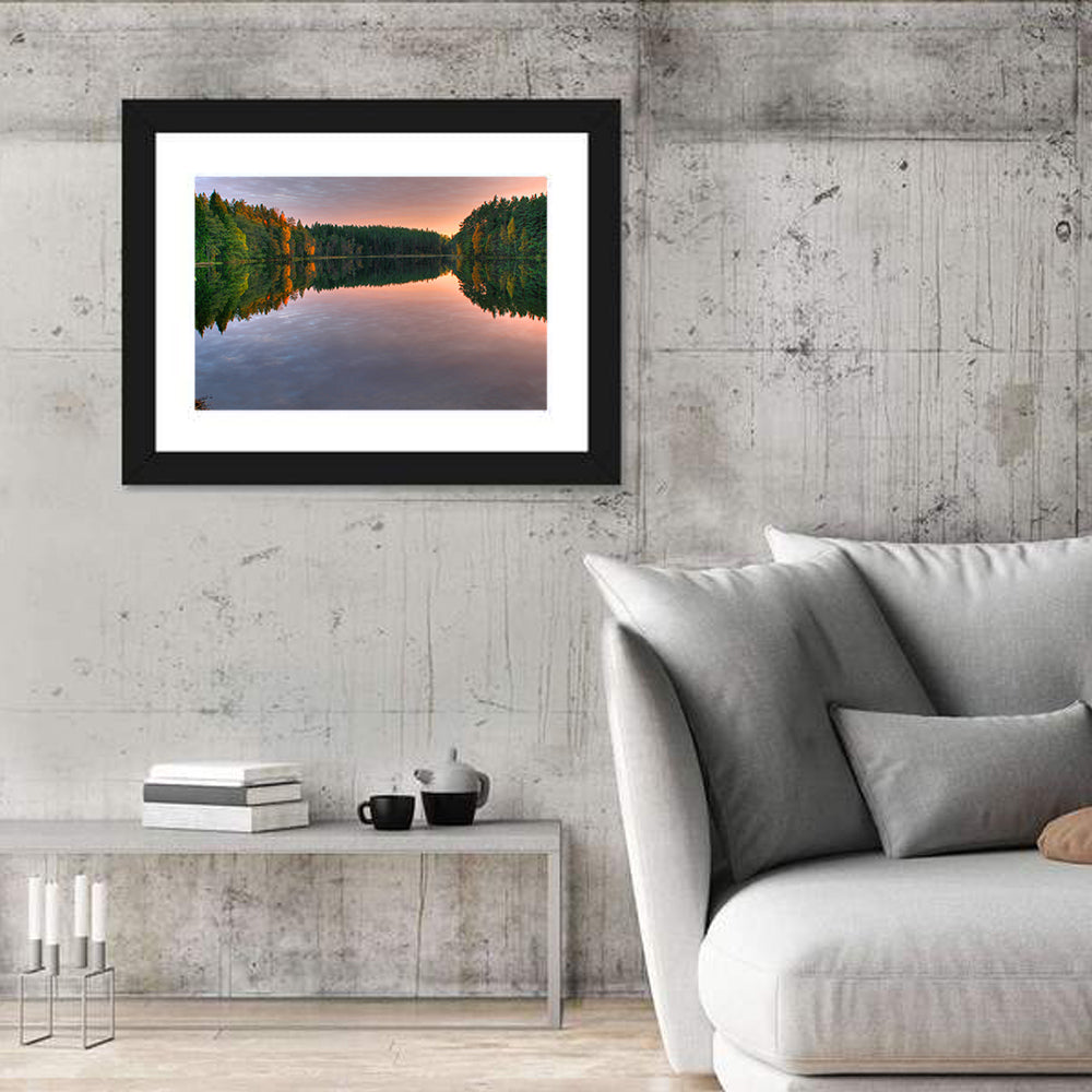 Estonian Lake at Golden Hour Wall Art in a room, landscape