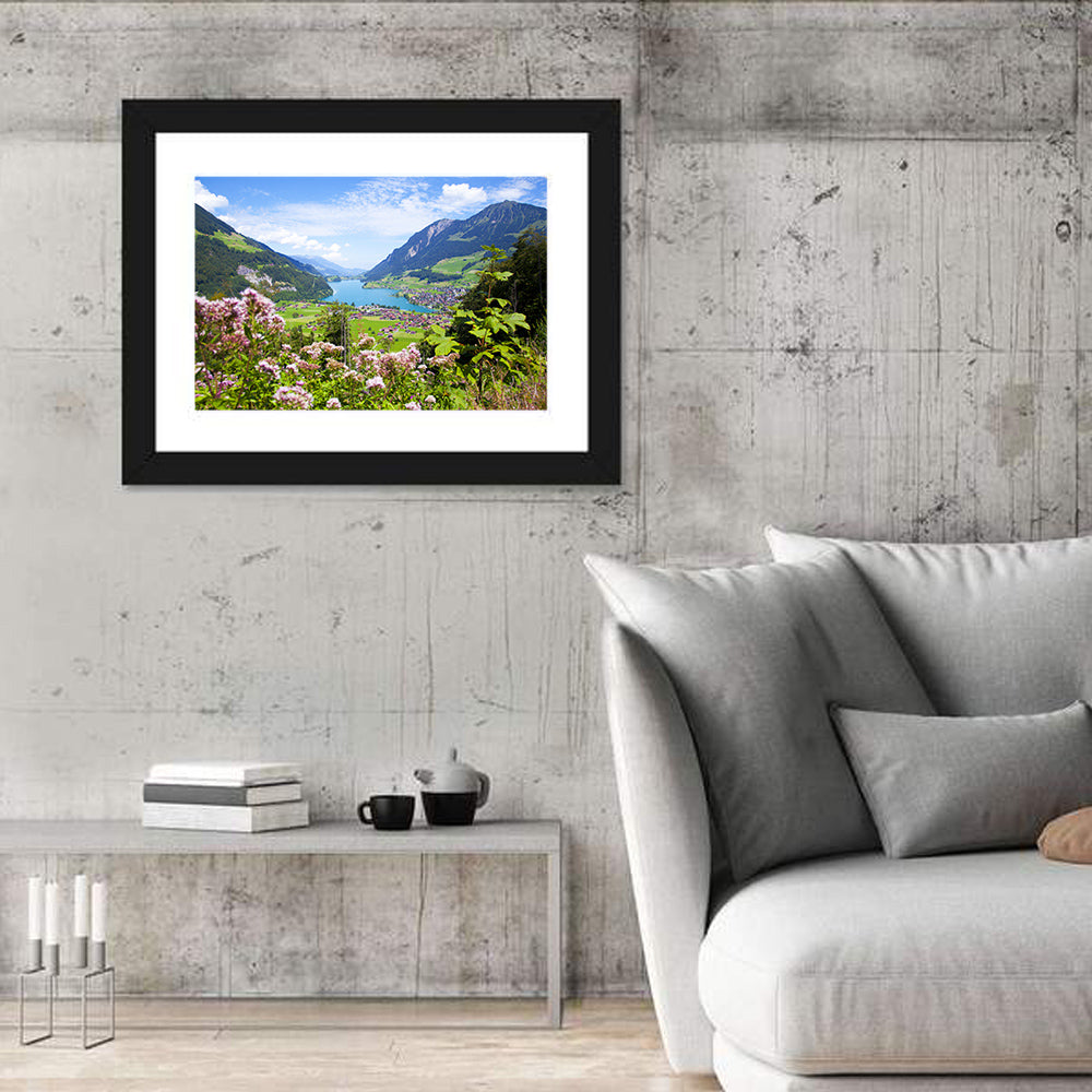 Lungern Village with Wildflowers Wall Art