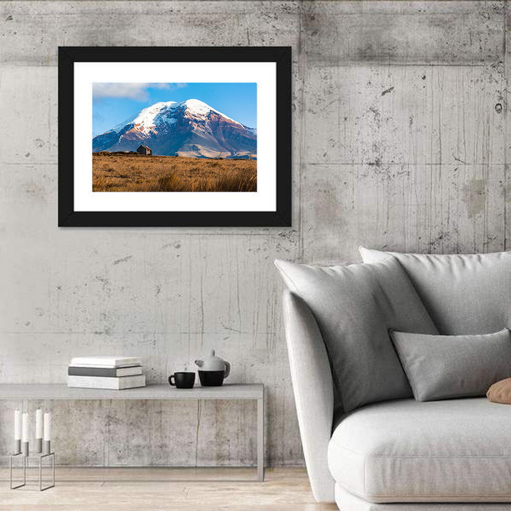 Chimborazo Rustic Mountain Landscape Wall Art in a room, landscape