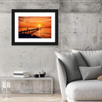 Kampot Pier at Sunset Wall Art