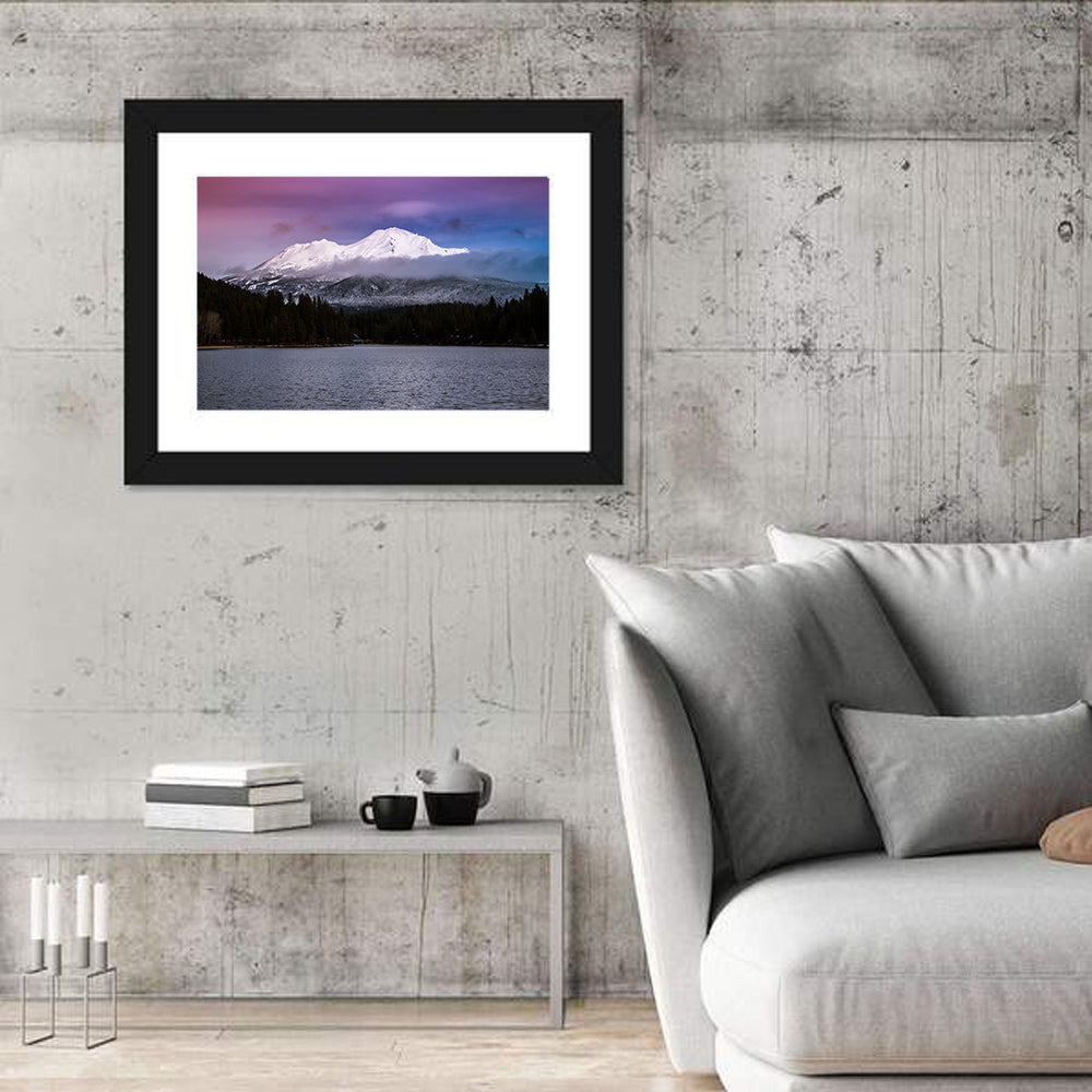 Mount Shasta from Lake Siskiyou Wall Art in a room, landscape