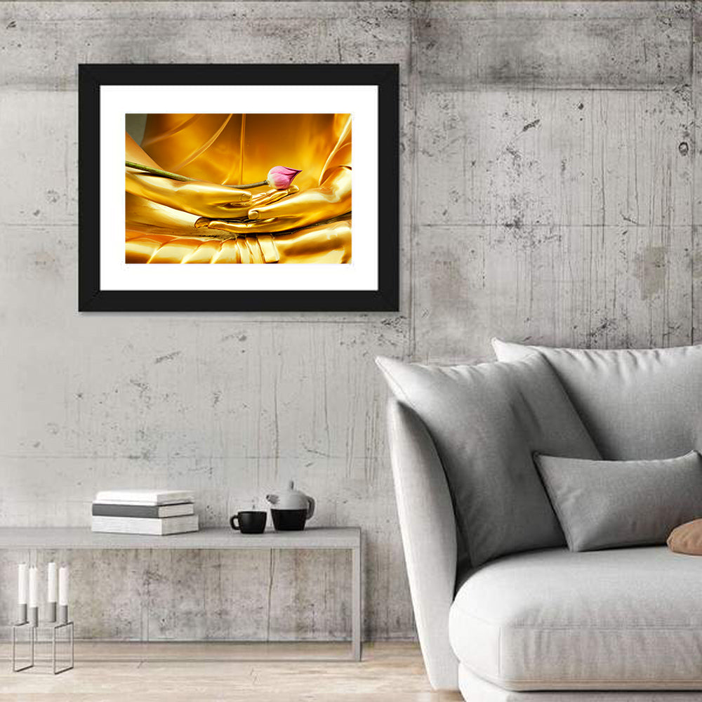 Buddha Hands with Lotus Wall Art