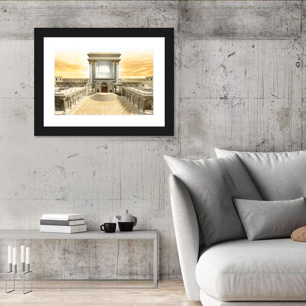 Herodian Temple at Sunset Wall Art in a room, landscape