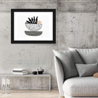 Palm Leaf with Stacked Bowls Wall Art