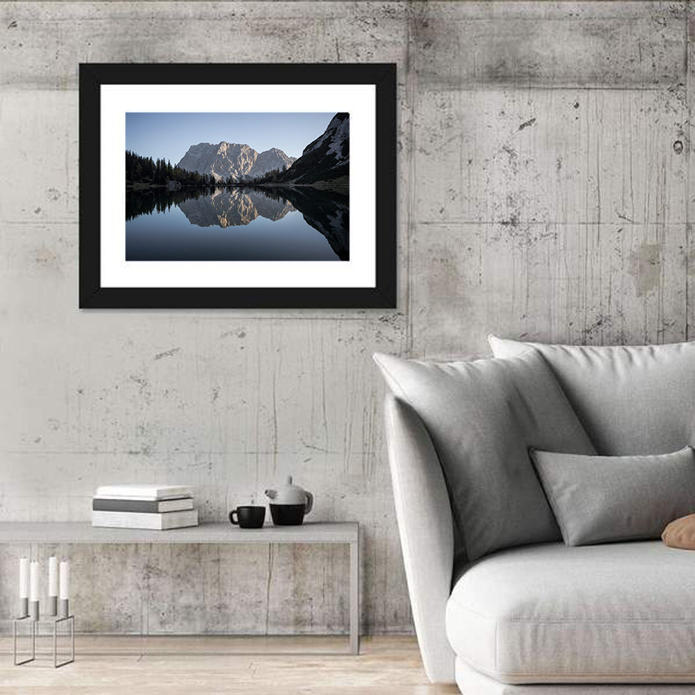 Zugspitze from Lake Seebensee Wall Art in a room, landscape