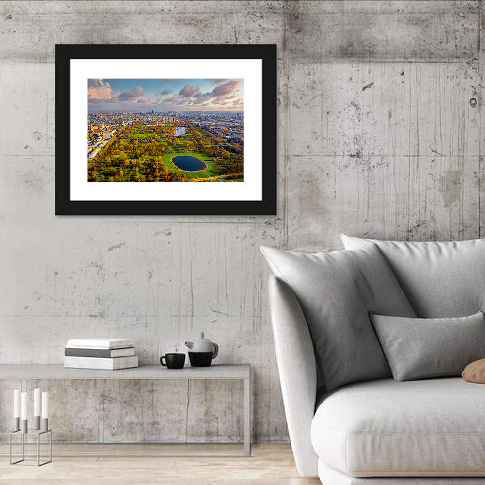 Hyde Park Aerial View Wall Art in a room, landscape
