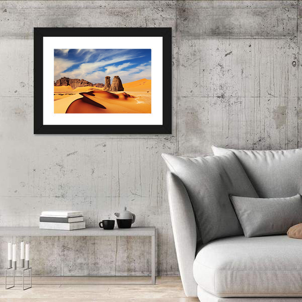 Tadrart Rouge Sand Dunes Wall Art in a room, landscape