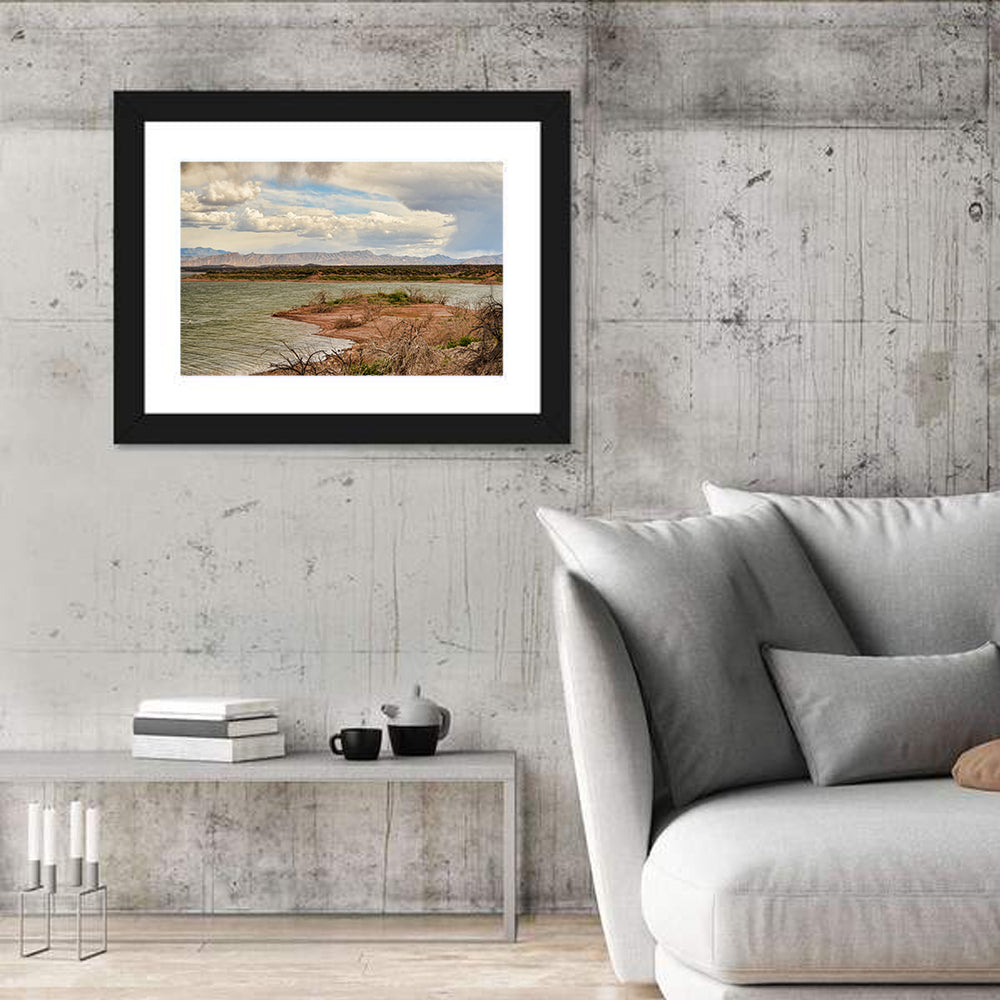 Roosevelt Lake Shoreline Wall Art in a room, landscape