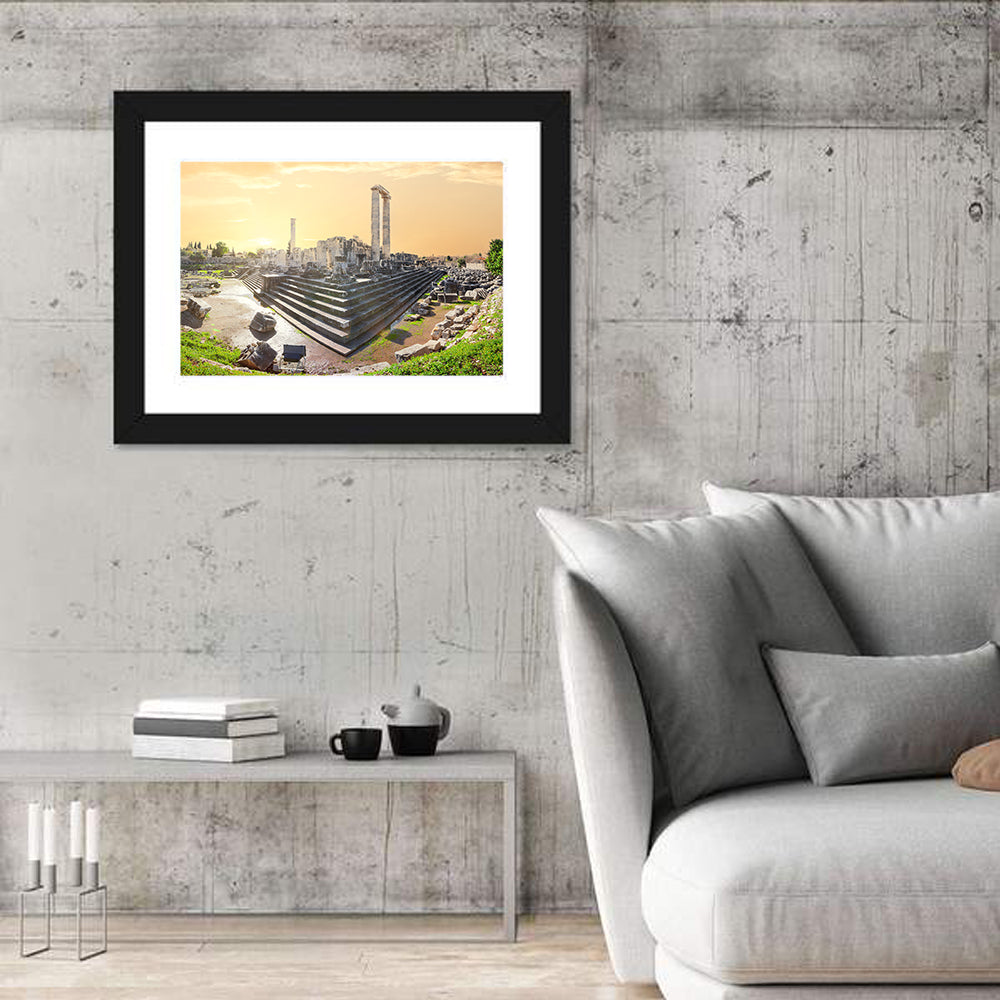 Temple of Apollo at Didyma at Golden Hour Wall Art in a room, landscape