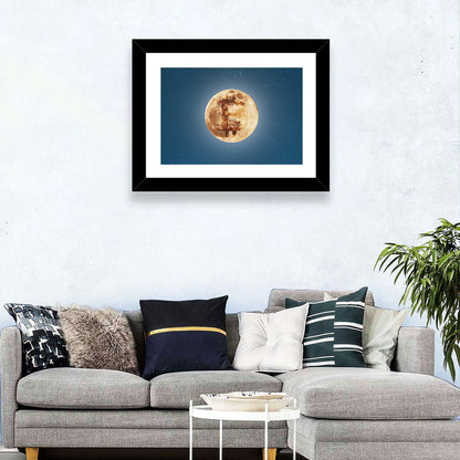 Bitcoin On Moon Wall Art