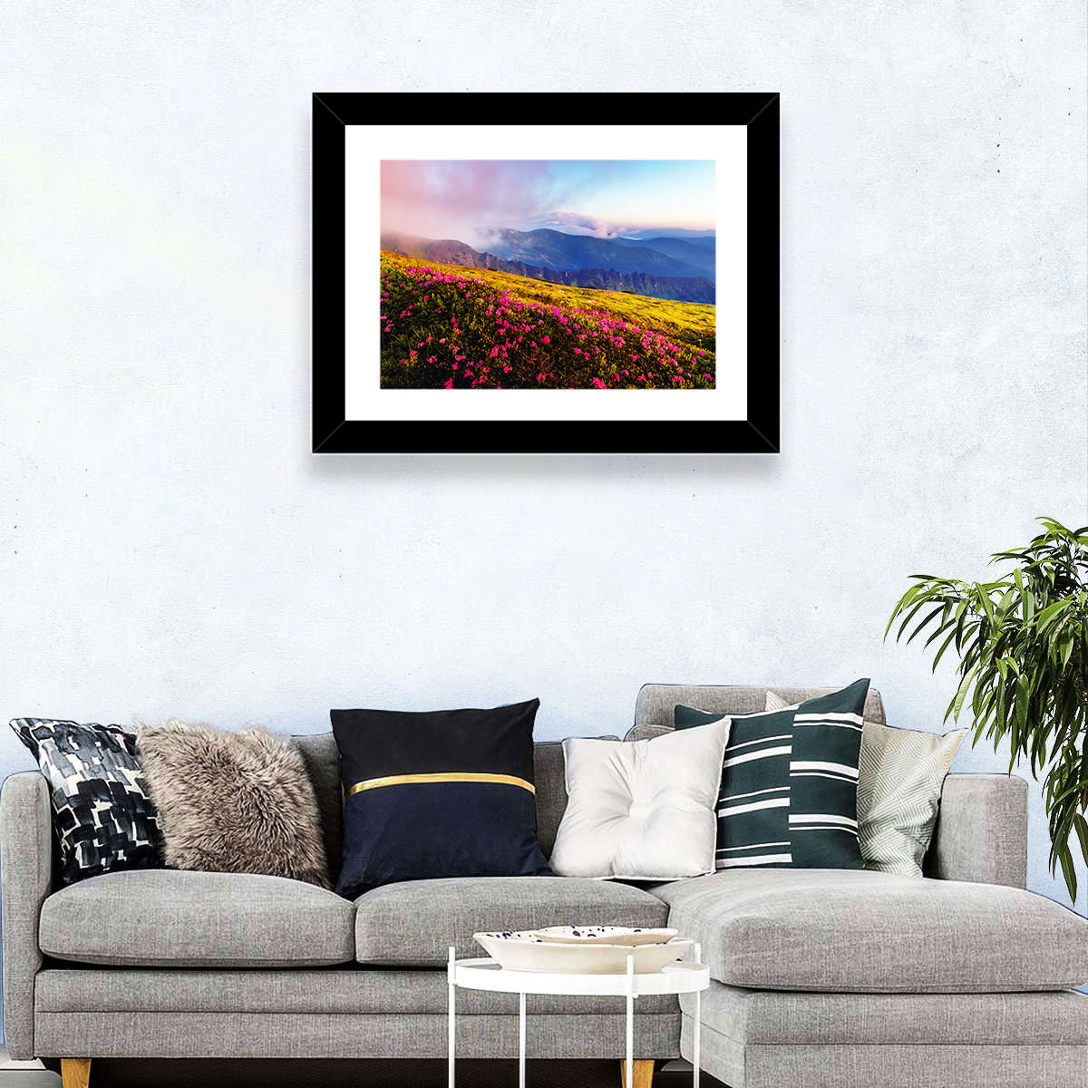 Alpine Rhododendron Meadow at Golden Hour Wall Art