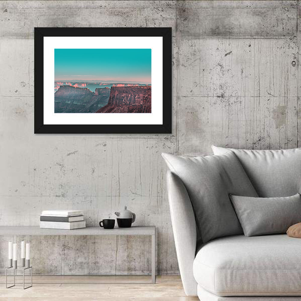 Sunlit Canyon Rim at Dusk Wall Art