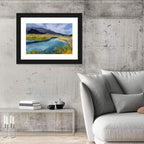 Misty Autumn River and Mountain Landscape Wall Art
