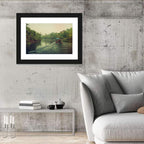Misty Long-tail Boat on River Kwai Wall Art