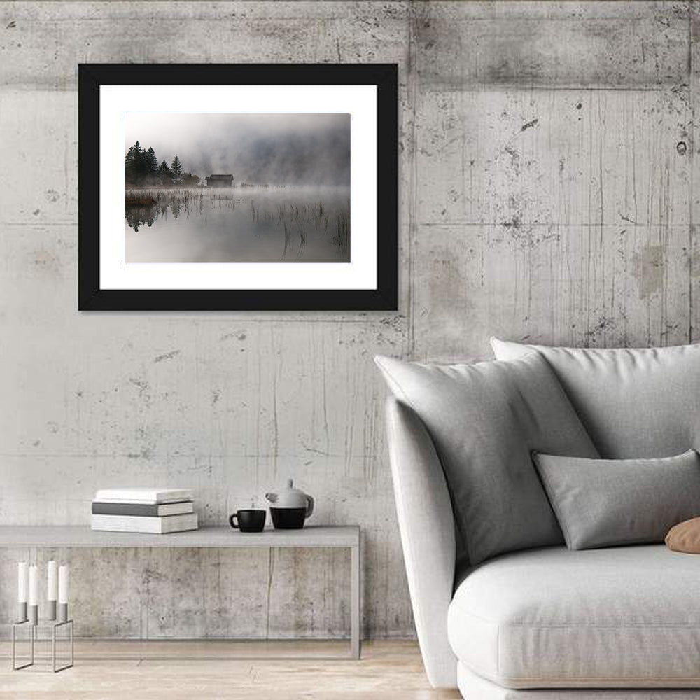 Ferchensee Morning Mist Wall Art in a room, landscape
