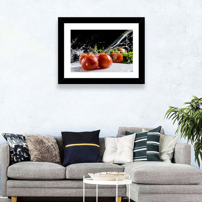Water Splash & Tomatoes Wall Art