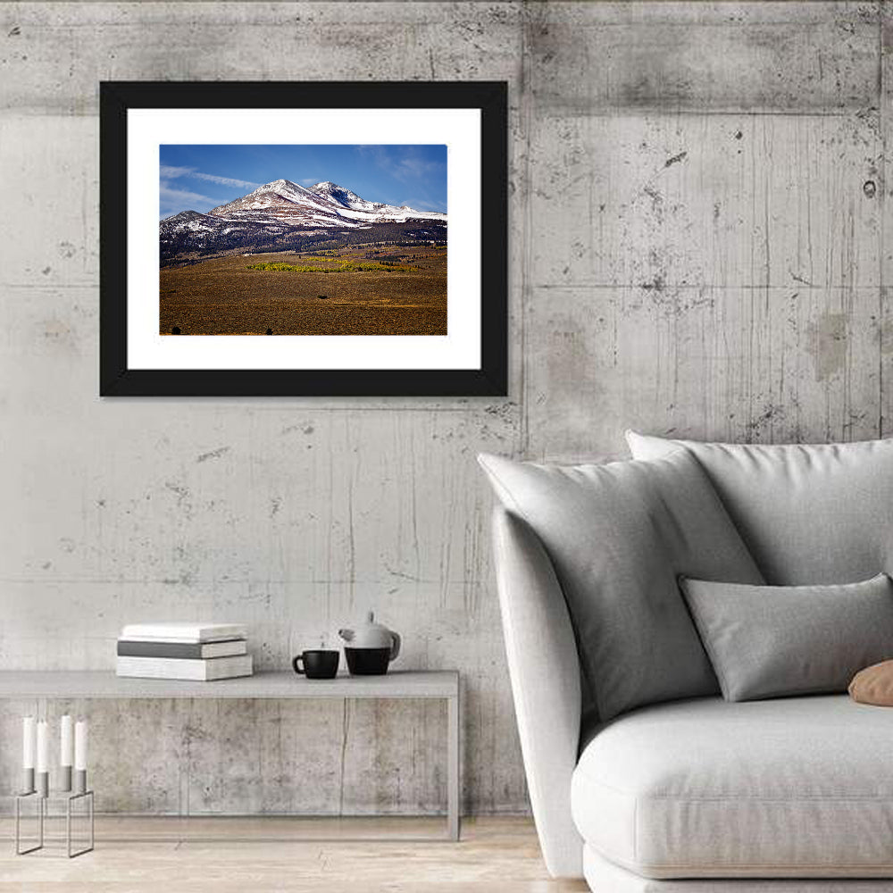 Sierra Nevada Snow Capped Peaks Wall Art in a room, landscape