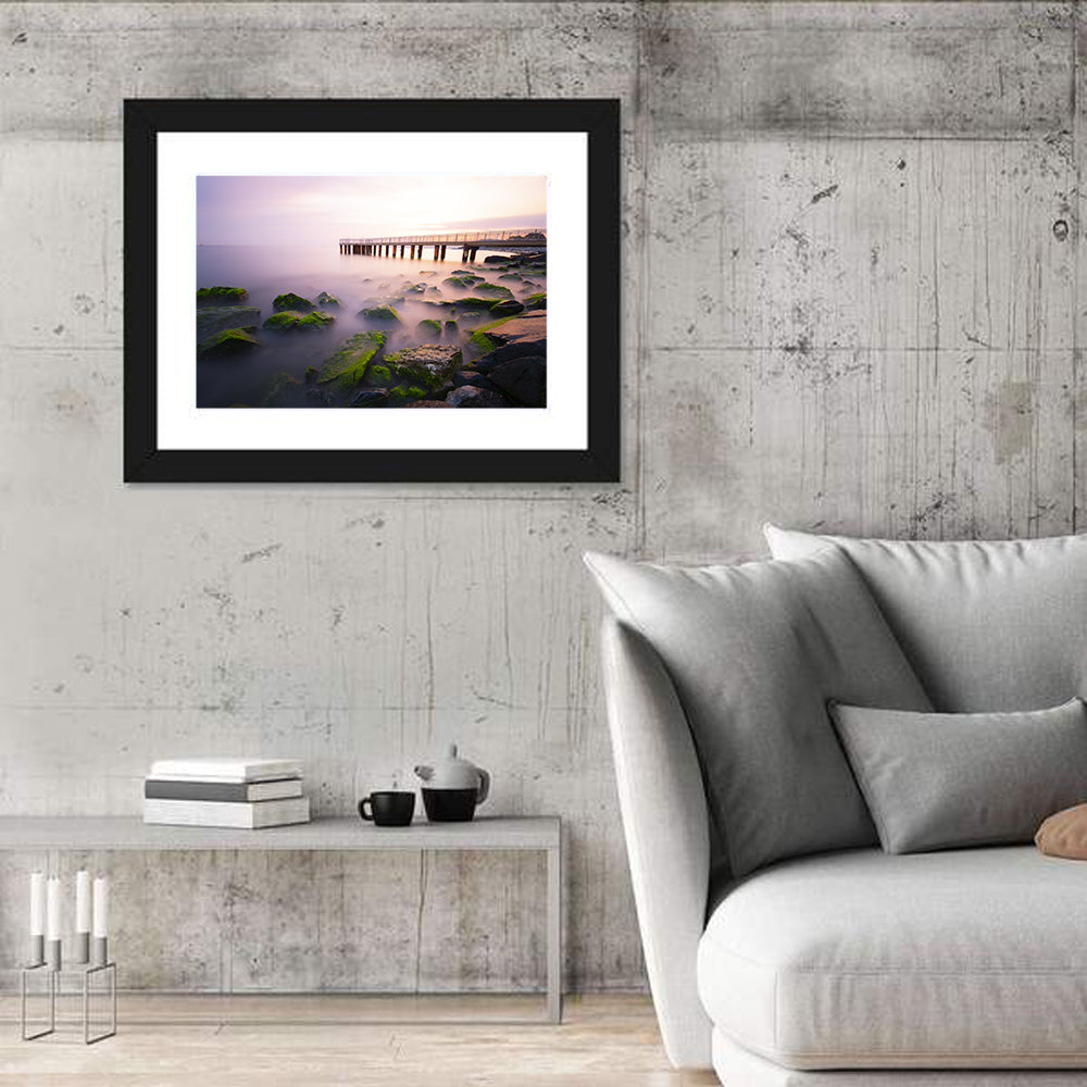 Florya Beach Pier at Lavender Dusk Wall Art