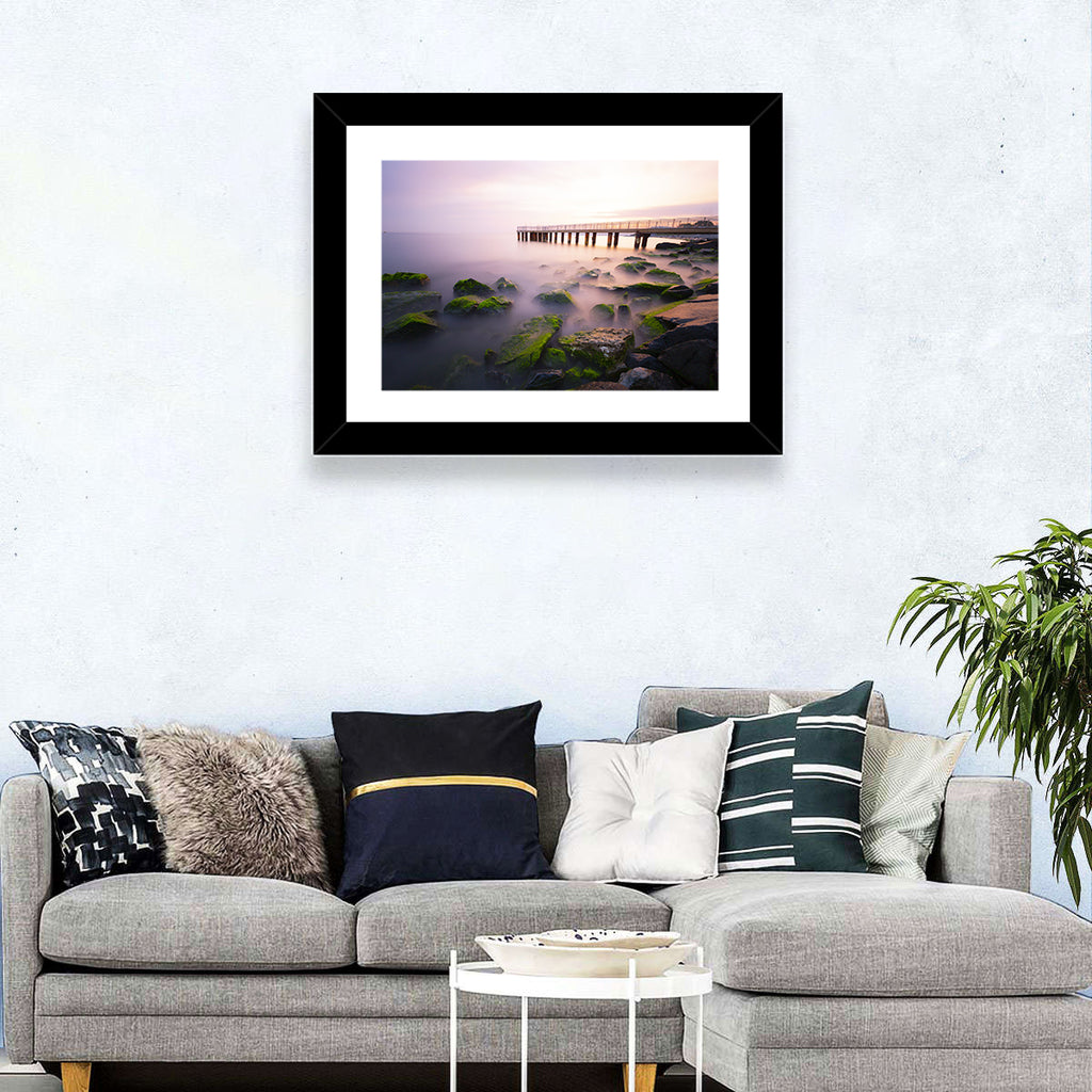 Florya Beach Pier at Lavender Dusk Wall Art