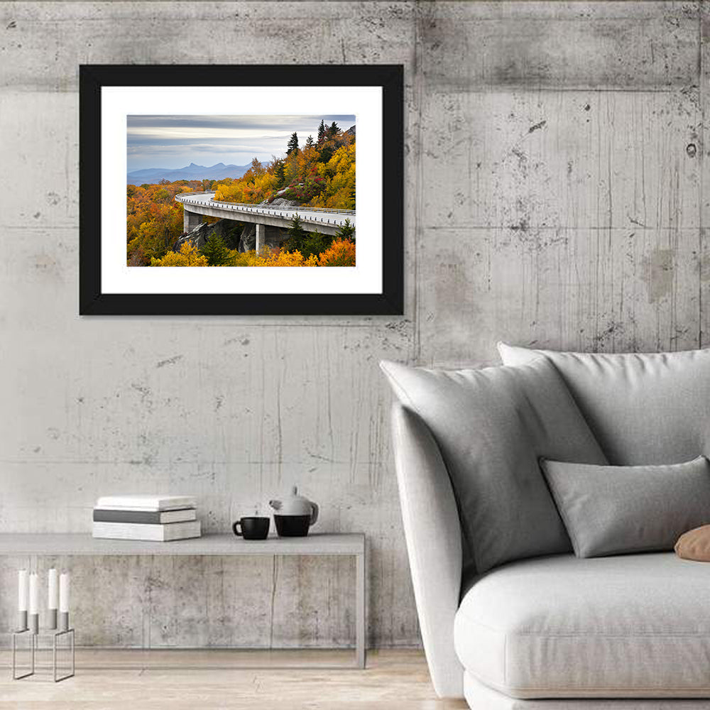 Linn Cove Viaduct at Grandfather Mountain Wall Art in a room, landscape