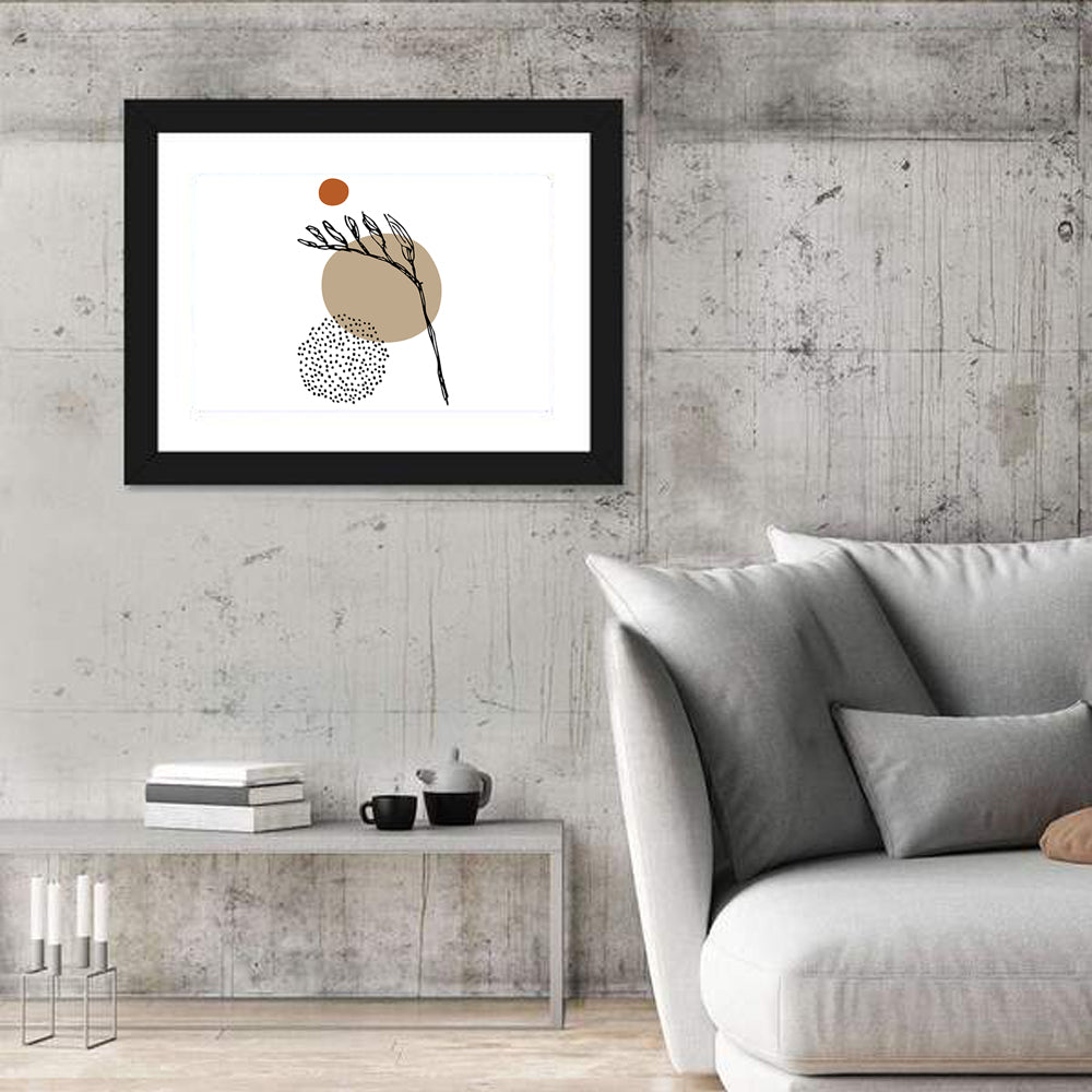 Terracotta Botanical Abstract Wall Art in a room, landscape