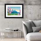 Spring Meadow Forest Illustration Wall Art
