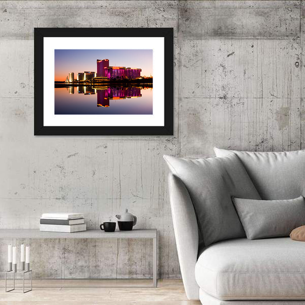 Laughlin Riverside Reflection Wall Art in a room, landscape