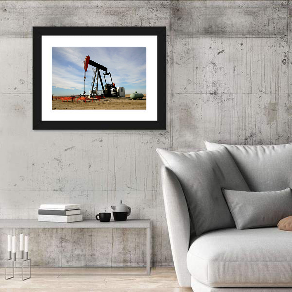 Pump Jack with Storage Tank Wall Art in a room, landscape