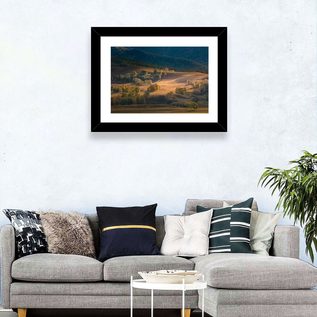 Bashang Plateau Golden Hour Wall Art in a room, landscape