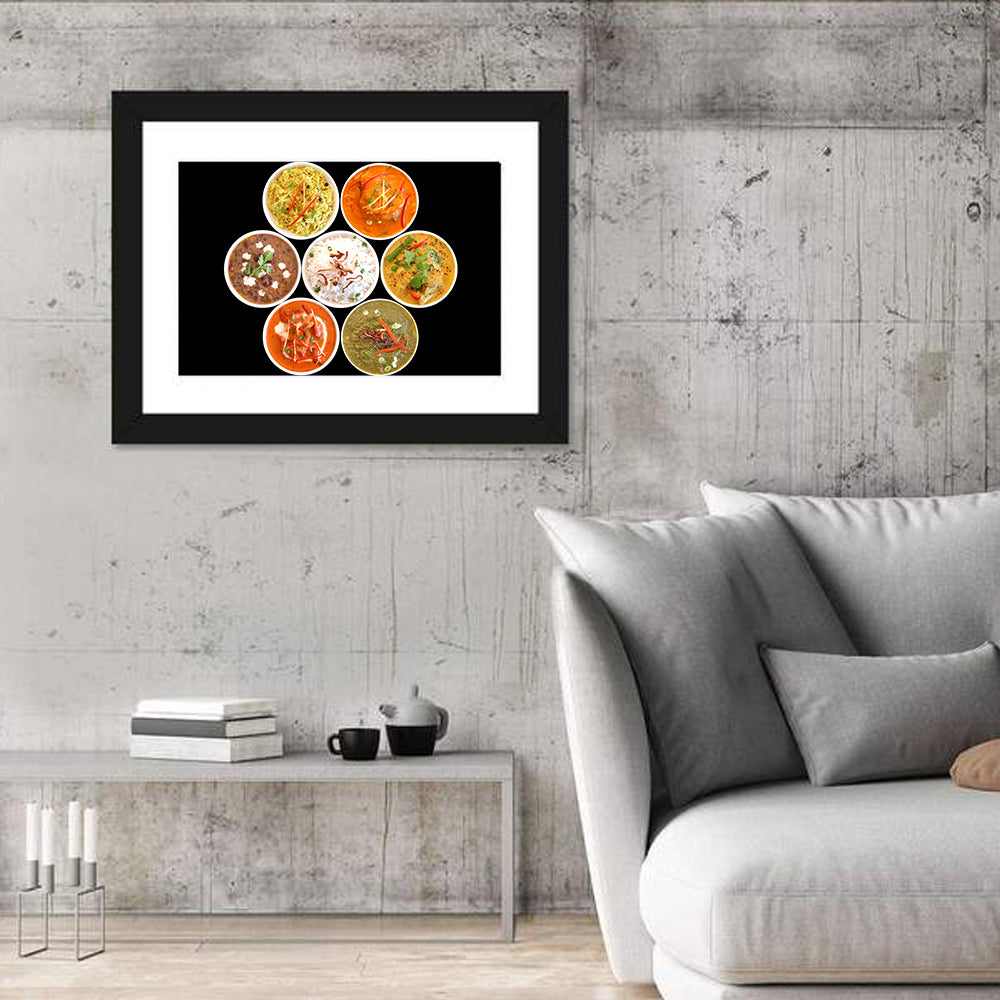 Six Indian Curry Bowls Wall Art