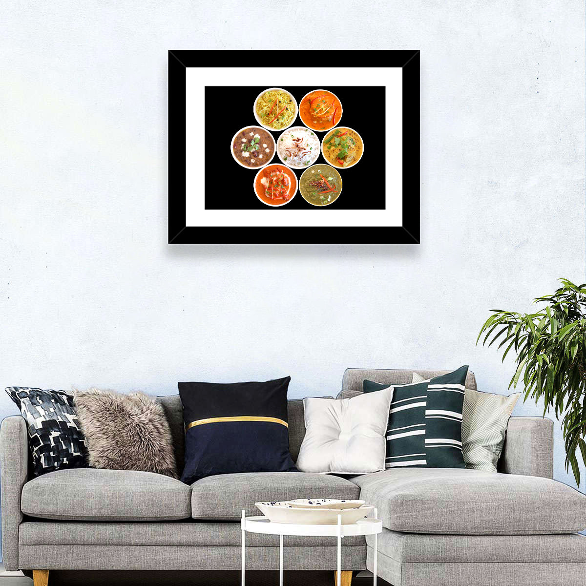 Six Indian Curry Bowls Wall Art