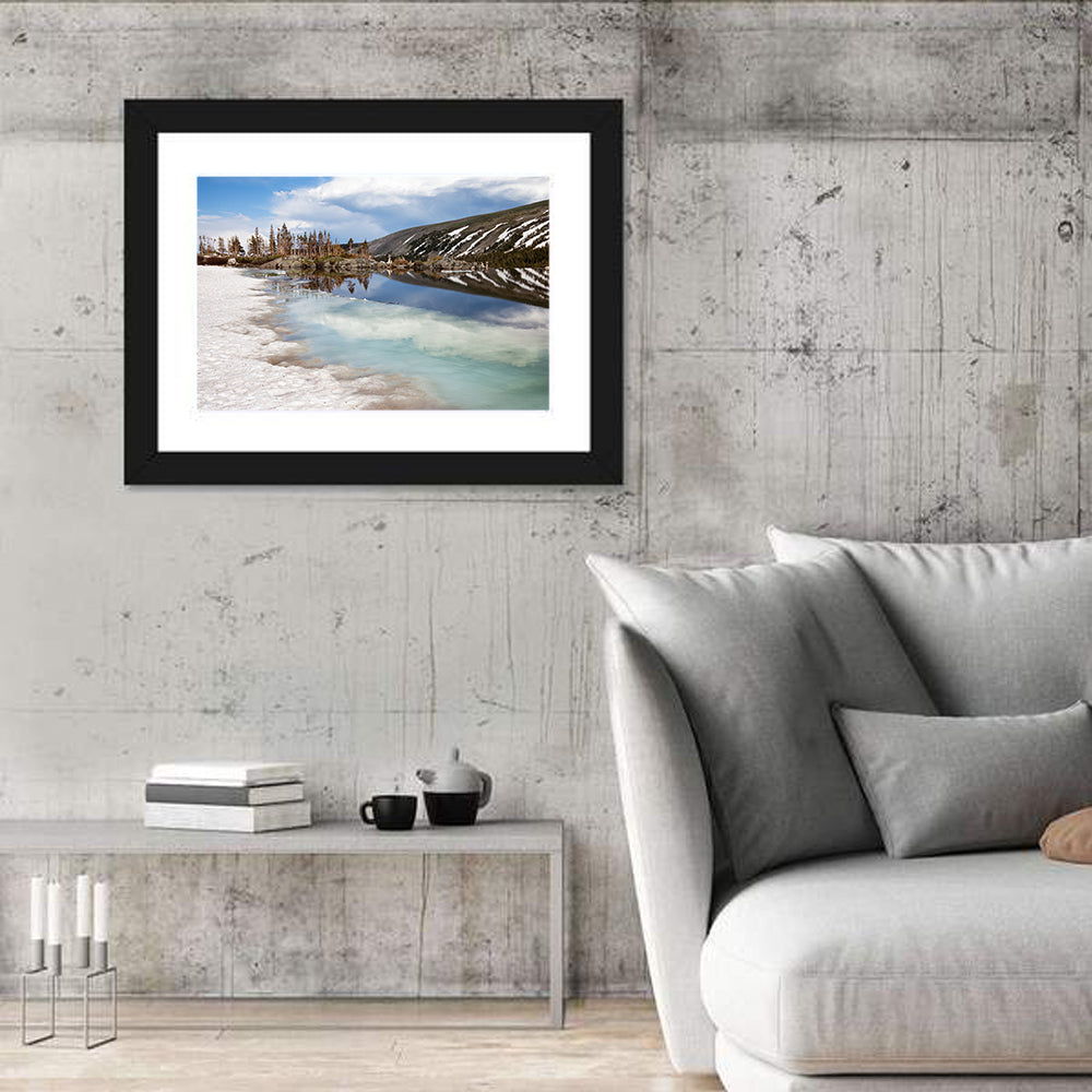 Lake Isabelle Reflection Wall Art in a room, landscape