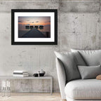 Overwater Bungalows at Sunset Wall Art
