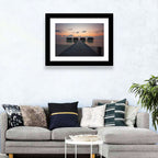 Overwater Bungalows at Sunset Wall Art