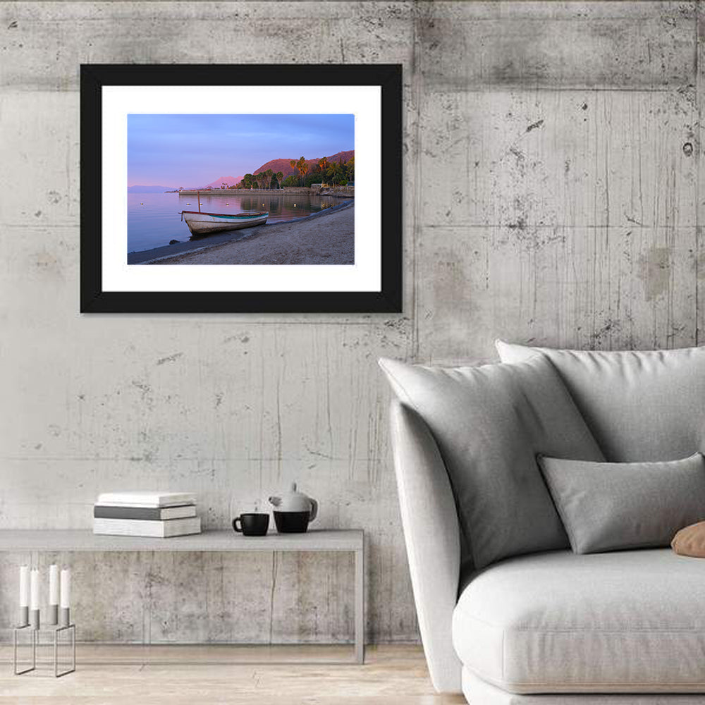 Lake Chapala Shoreline at Dusk Wall Art in a room, landscape