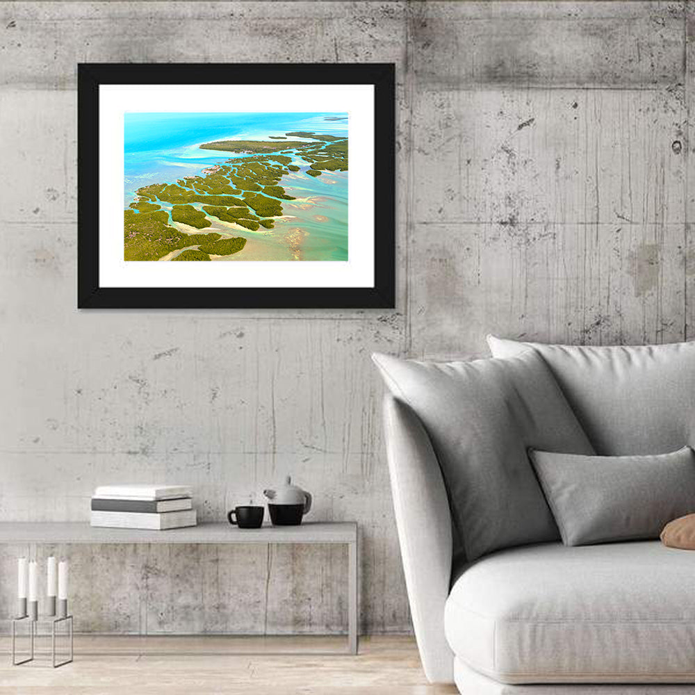 Florida Keys Mangrove Islands Wall Art in a room, landscape