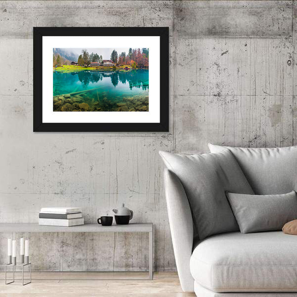 Forellenzucht Hotel, Blausee Wall Art in a room, landscape