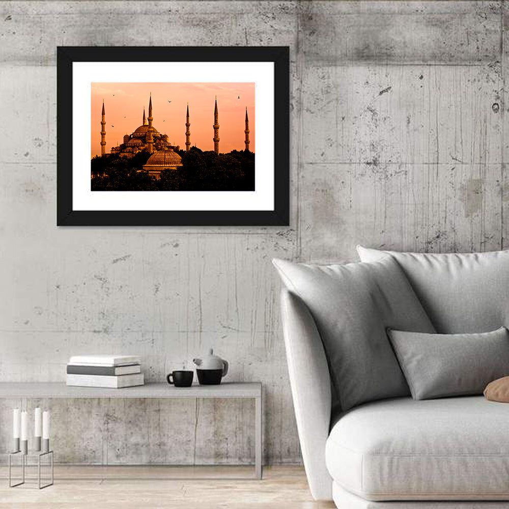 Sultan Ahmed Mosque at Sunset Wall Art