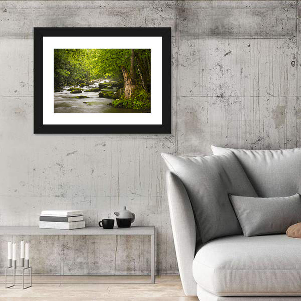 Tremont River Wall Art in a room, landscape