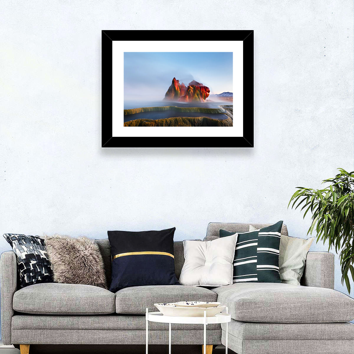 Fly Geyser Nevada Wall Art in a room, landscape