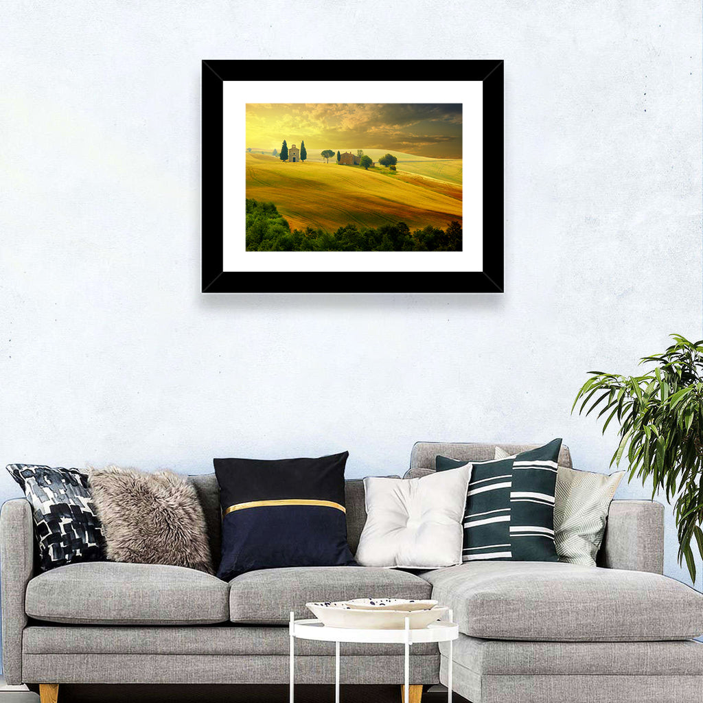 Tuscany Golden Hour Landscape Wall Art