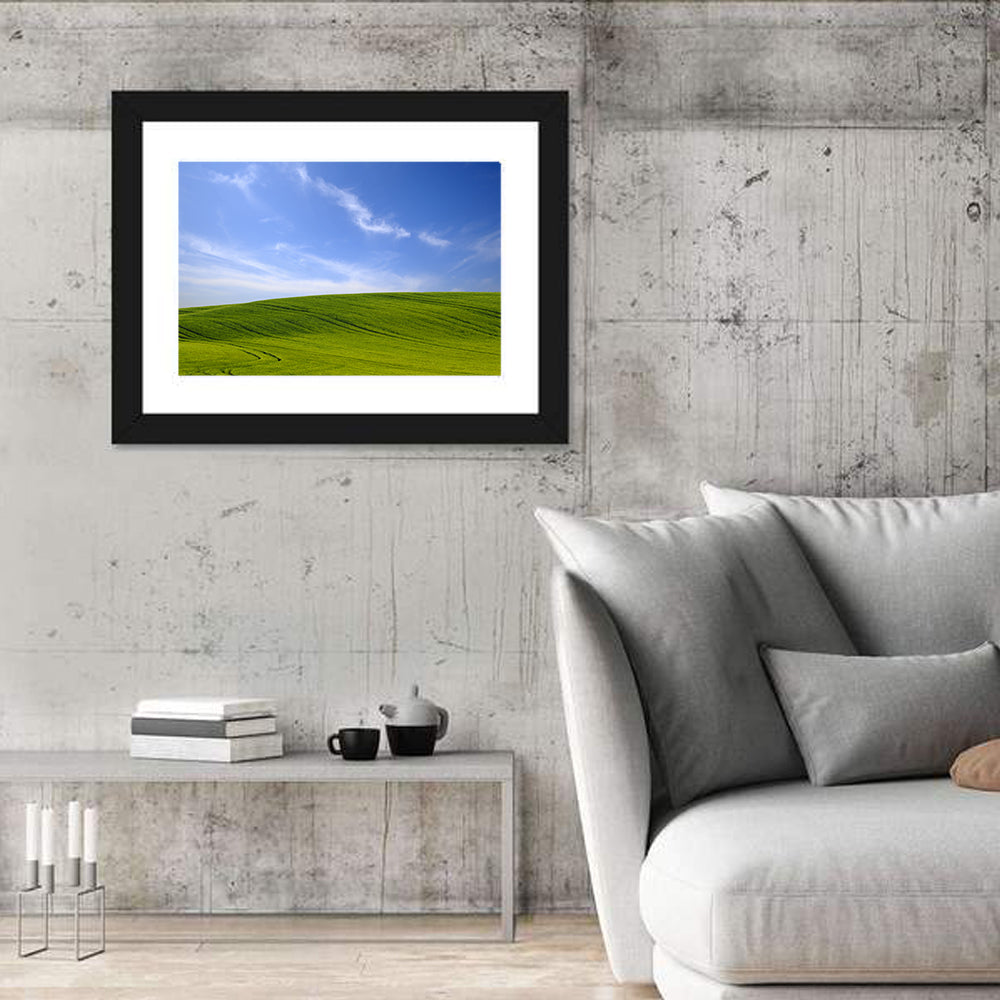 Green Hill And Blue Sky Wall Art