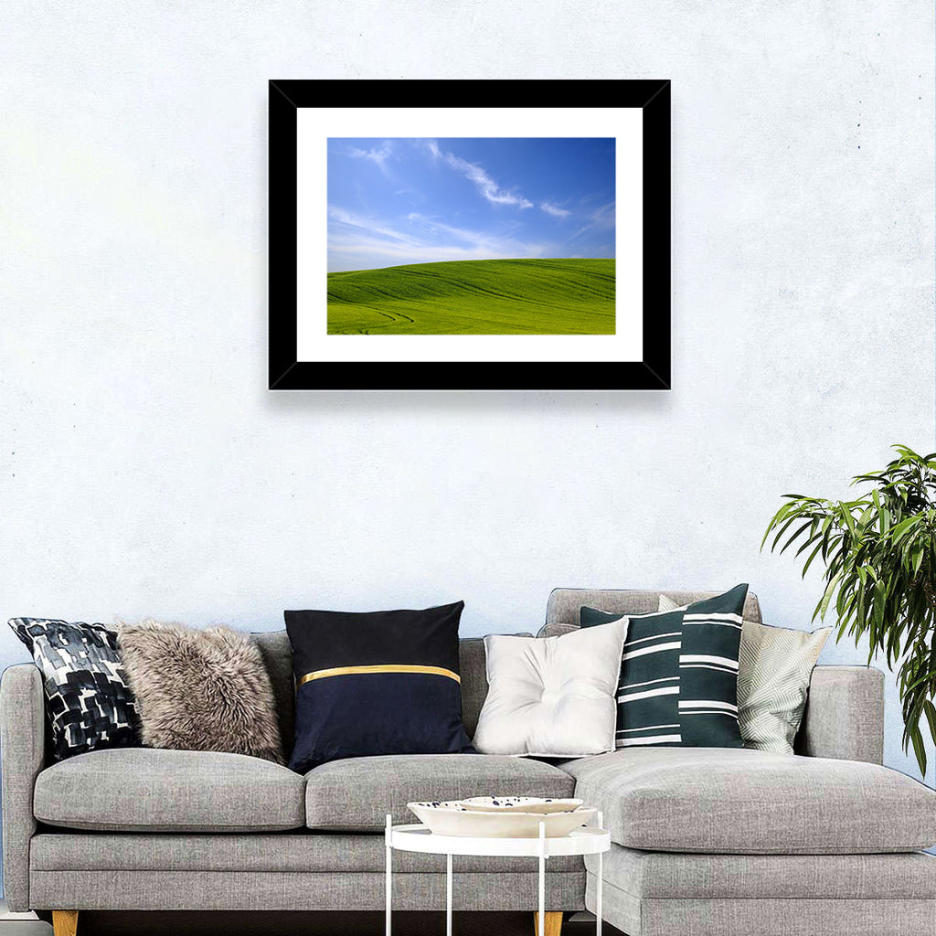 Rolling Green Hill with Blue Sky Wall Art