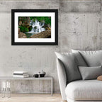 Moss Covered Rocky Waterfall Wall Art