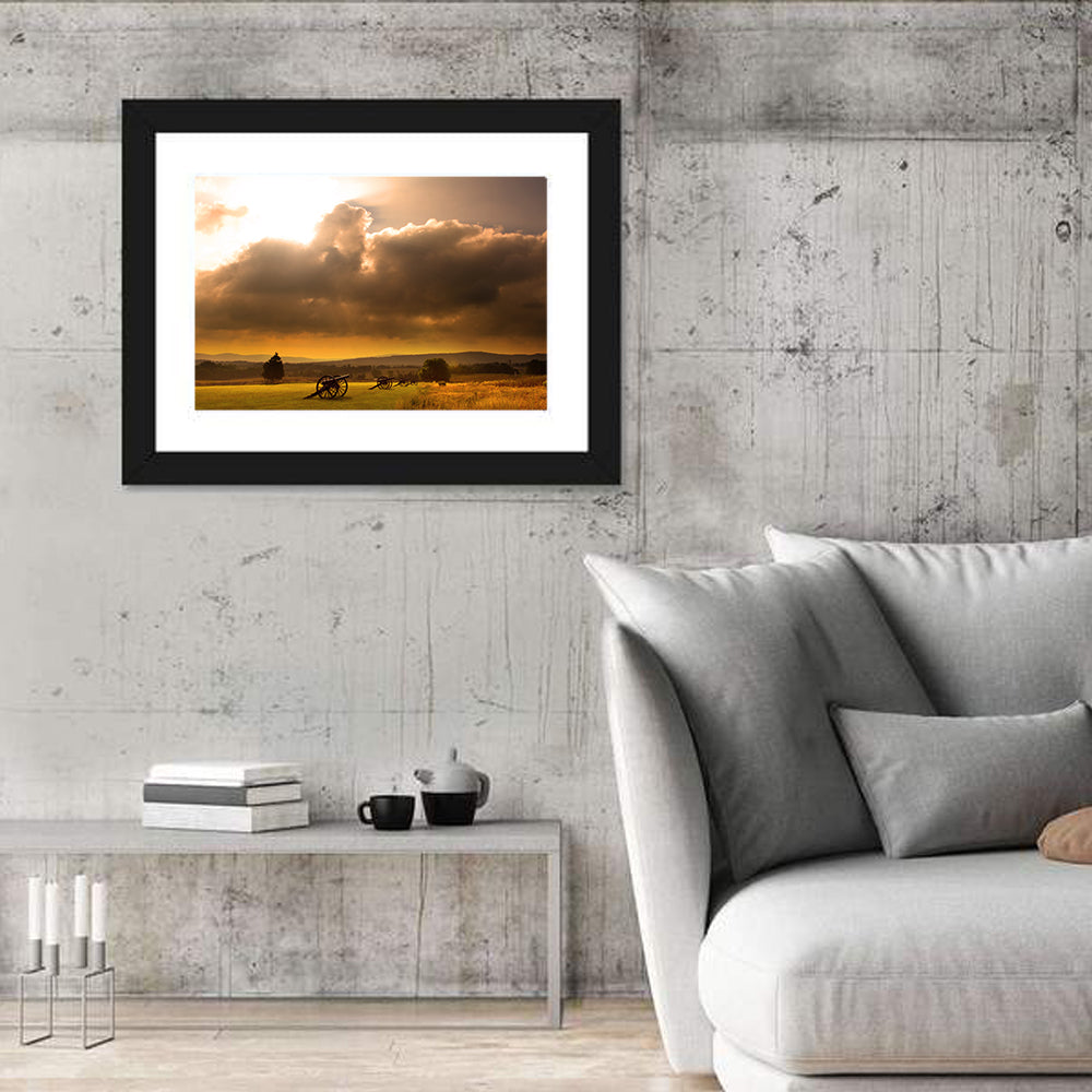 Antietam Civil War Battlefield Wall Art in a room, landscape