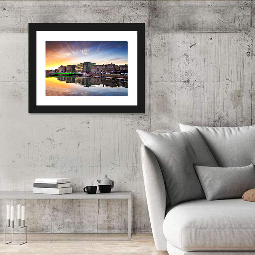 River Liffey at Dusk Wall Art in a room, landscape
