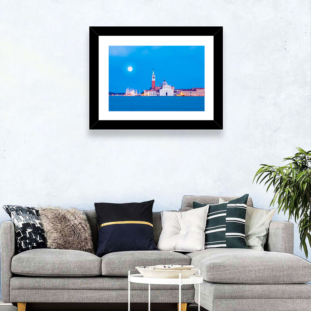 San Giorgio Maggiore Moonlight Wall Art in a room, landscape