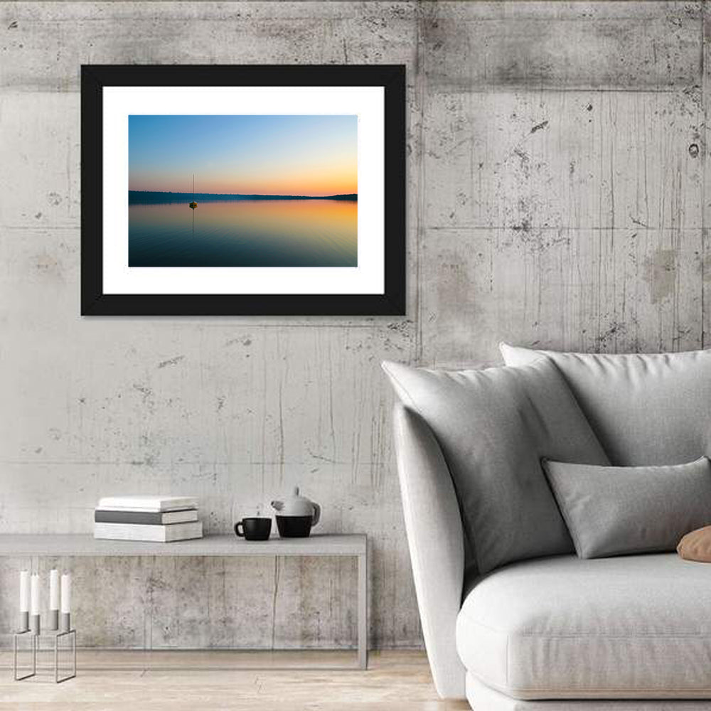 Cyprus Lake Sunset Boat Wall Art
