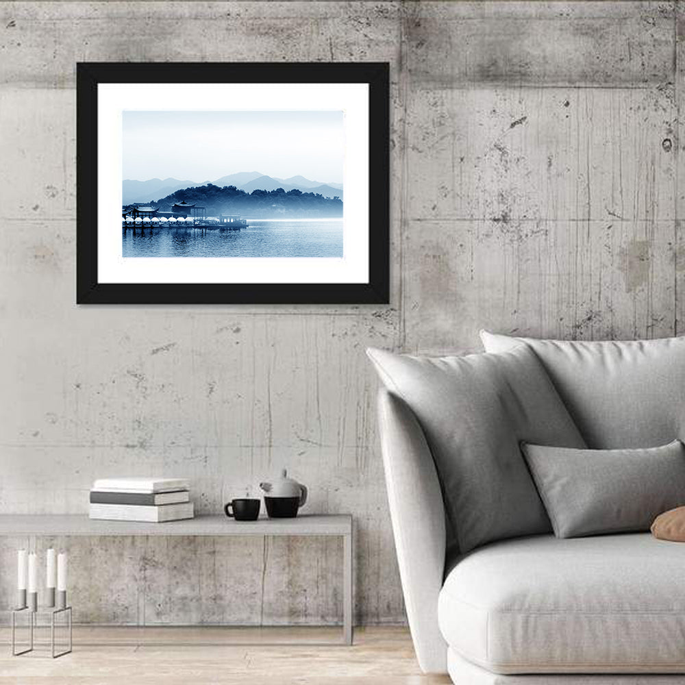 Hangzhou West Lake Wall Art in a room, landscape